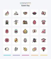 Creative Easter 25 Line FIlled icon pack  Such As egg. egg. nest. globe. card vector