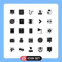 25 Thematic Vector Solid Glyphs and Editable Symbols of pull plug industrial electric repairman Editable Vector Design Elements