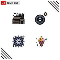 Universal Icon Symbols Group of 4 Modern Filledline Flat Colors of agriculture project goal summer funding cream Editable Vector Design Elements