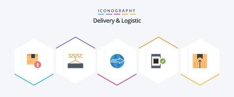 Delivery And Logistic 25 Flat icon pack including delivery. application. shipping. service. export vector