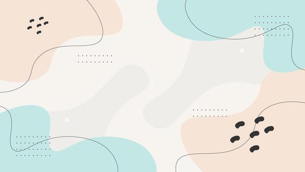 Abstract background with wavy shapes and lines in pastel colors. vector