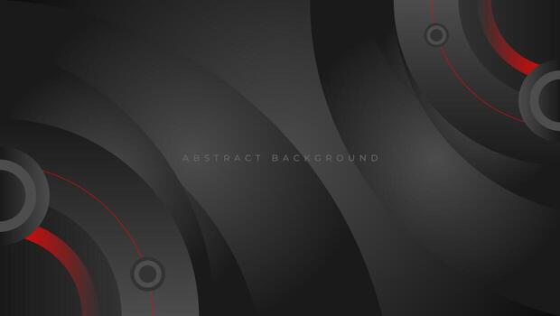 Abstract black and red circles on dark background. Vector illustration for your design