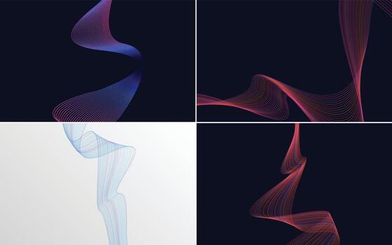 paquete de fondo de presentación abstracta de curva de onda moderna vector