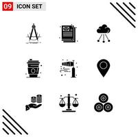 User Interface Pack of 9 Basic Solid Glyphs of direction usa cloud juice alcohol Editable Vector Design Elements