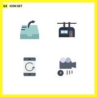 Universal Icon Symbols Group of 4 Modern Flat Icons of mail communication chair lift travel mobile Editable Vector Design Elements
