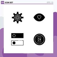 Solid Glyph Pack of Universal Symbols of world setting technical human tools Editable Vector Design Elements