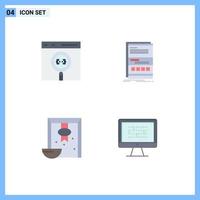 Pack of 4 creative Flat Icons of app responsive develop dynamic cereal Editable Vector Design Elements