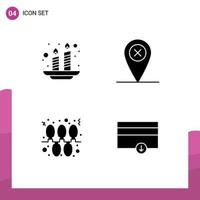 User Interface Pack of Basic Solid Glyphs of candles garland light location finance Editable Vector Design Elements