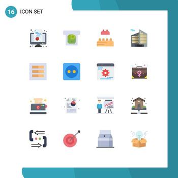 Modern Set of 16 Flat Colors Pictograph of ui grid bricks design business Editable Pack of Creative Vector Design Elements