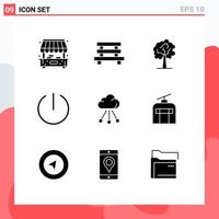 9 Creative Icons Modern Signs and Symbols of technology connection tree cloud switch Editable Vector Design Elements