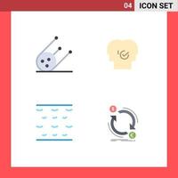 4 User Interface Flat Icon Pack of modern Signs and Symbols of science water business resources exchange Editable Vector Design Elements