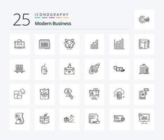 paquete de iconos de 25 líneas de negocios modernos que incluye jerarquía. negocio. negocio. equipo. calendario vector