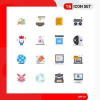 Set of 16 Modern UI Icons Symbols Signs for exercise mixer spa midi report Editable Pack of Creative Vector Design Elements