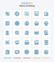 Creative Baking 25 Blue icon pack  Such As bread. bakery. cooking. restaurant. chef hat vector