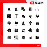 Set of 25 Vector Solid Glyphs on Grid for editing drawing delivery development blueprint Editable Vector Design Elements