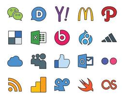 20 Social Media Icon Pack Including rss outlook excel like icloud vector