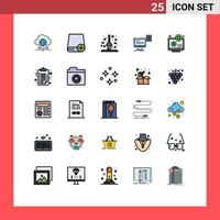 Set of 25 Modern UI Icons Symbols Signs for cv storage gadget resume leaf Editable Vector Design Elements