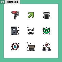 conjunto de 9 iconos de interfaz de usuario modernos signos de símbolos para elementos de diseño vectorial editables de gas de energía cultural de la estación padre vector