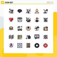 User Interface Pack of 25 Basic Filled line Flat Colors of heart consultation like ask a doctor person Editable Vector Design Elements