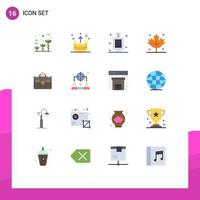 Pictogram Set of 16 Simple Flat Colors of travel bag up turkey holiday Editable Pack of Creative Vector Design Elements
