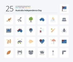 día de la independencia de australia 25 paquete de iconos de color plano que incluye viajes. localización. India. país. crecimiento vector