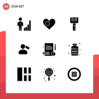 9 Creative Icons Modern Signs and Symbols of work mark country tag peeler Editable Vector Design Elements