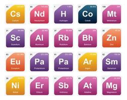 20 Preiodic table of the elements Icon Pack Design vector