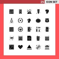 25 Creative Icons Modern Signs and Symbols of happy foam flag face beauty Editable Vector Design Elements