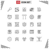 Universal Icon Symbols Group of 25 Modern Lines of conversation thinking agreement think solution Editable Vector Design Elements