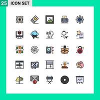 25 Creative Icons Modern Signs and Symbols of technical globe photo world machine Editable Vector Design Elements