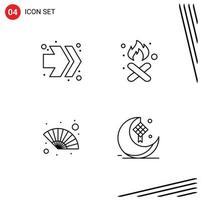 User Interface Pack of 4 Basic Filledline Flat Colors of arrows hand fan burn pollution wind Editable Vector Design Elements