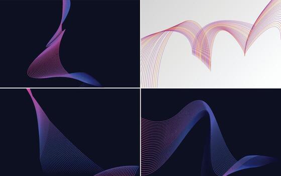 modern wave curve abstract presentation background Pack vector