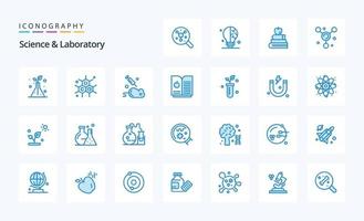 25 Science Blue icon pack vector