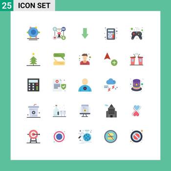 paquete de líneas vectoriales editables de 25 colores planos simples de cálculo del controlador flecha matemática contabilidad elementos de diseño vectorial editables vector