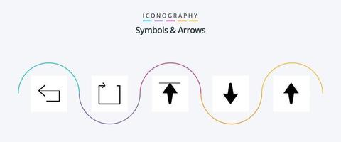 paquete de iconos de símbolos y flechas glifo 5 que incluye . casa. flecha vector