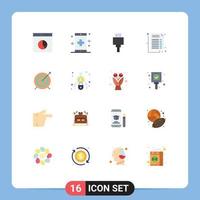 Universal Icon Symbols Group of 16 Modern Flat Colors of target report form medical storage Editable Pack of Creative Vector Design Elements