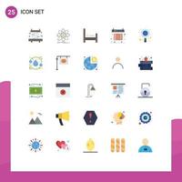 Group of 25 Flat Colors Signs and Symbols for business heat bed fan computer Editable Vector Design Elements