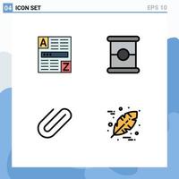 4 Creative Icons Modern Signs and Symbols of browser clip internet spam autumn Editable Vector Design Elements