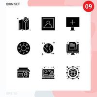 9 Solid Glyph concept for Websites Mobile and Apps test exam warning space astronomy Editable Vector Design Elements