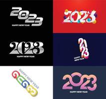 Big Set of 2023 Happy New Year logo text design 2023 number design template vector