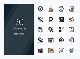 20 Ui Essentials line Filled icon for presentation vector