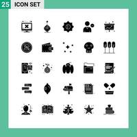 paquete de iconos de vector de stock de 25 signos y símbolos de línea para perfil de negocio stick person eliminar elementos de diseño de vector editables