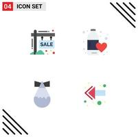 4 Universal Flat Icon Signs Symbols of board love sign fitness health military Editable Vector Design Elements