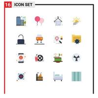 Stock Vector Icon Pack of 16 Line Signs and Symbols for parental control beach towel spring light Editable Pack of Creative Vector Design Elements