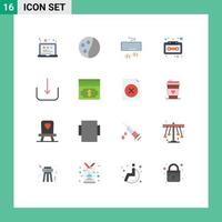 16 Flat Color concept for Websites Mobile and Apps ui download interface tape audio cassette Editable Pack of Creative Vector Design Elements