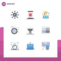 9 Creative Icons Modern Signs and Symbols of planetary model optimization data labour Editable Vector Design Elements