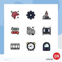 Universal Icon Symbols Group of 9 Modern Filledline Flat Colors of type hands nuclear chatting chat Editable Vector Design Elements