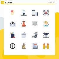 Group of 16 Modern Flat Colors Set for education drone robot mobile drone camera cam Editable Pack of Creative Vector Design Elements