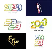 Big Collection of 2023 Happy New Year symbols Cover of business diary for 2023 with wishes vector