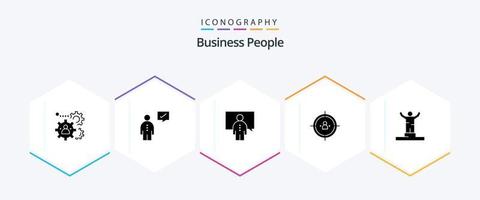 Business People 25 Glyph icon pack including people. business. human. presentation. lecture vector